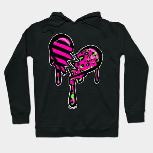 Stripes And Leopard Print Heart (Pink and Green) Hoodie